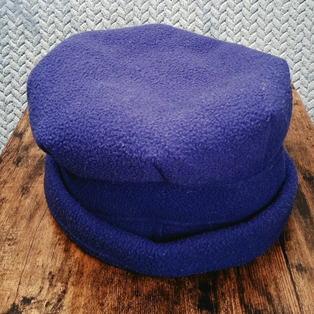 Columbia Sportswear Blue Fleece Beret Hat Vintage Made in USA L/XL